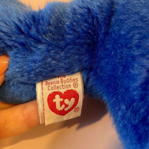 Peanut the Royal Blue Elephant 1998 Good Used Condition W Tush Tag Beanie Buddy - Picture 5 of 9